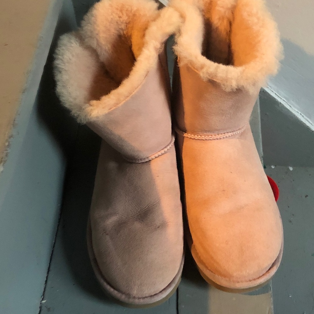 UGG Pink Shearling Boots with Bows